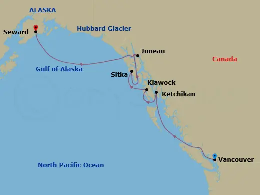 Itinerary schematic diagram