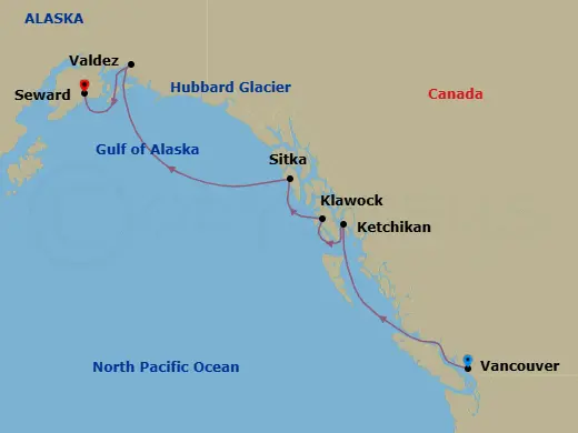 Itinerary schematic diagram