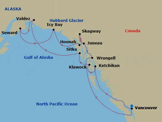 Itinerary schematic diagram