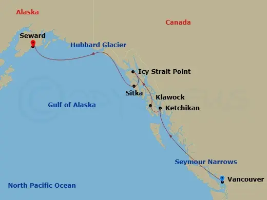 Itinerary schematic diagram