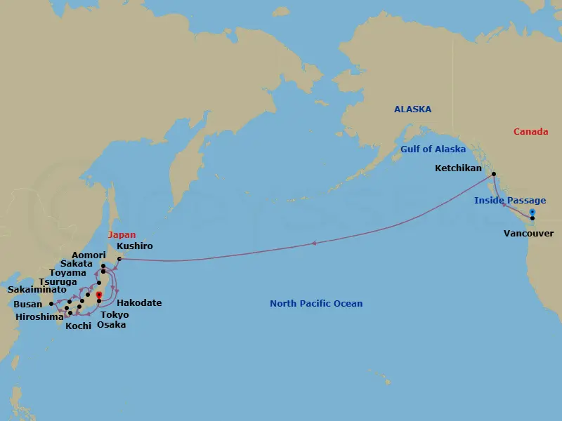 Itinerary schematic diagram
