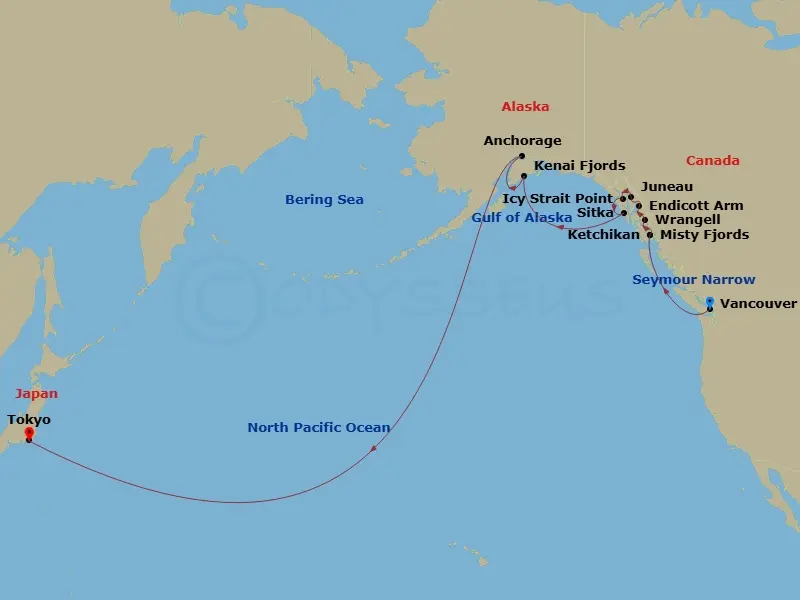 Itinerary schematic diagram
