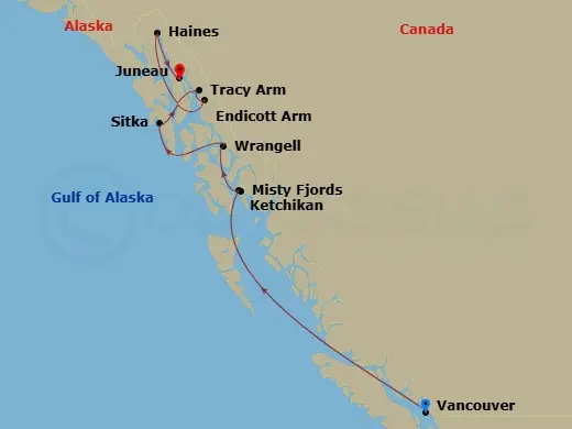 Itinerary schematic diagram