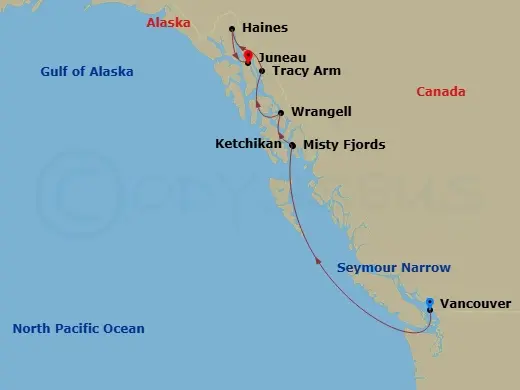 Itinerary schematic diagram