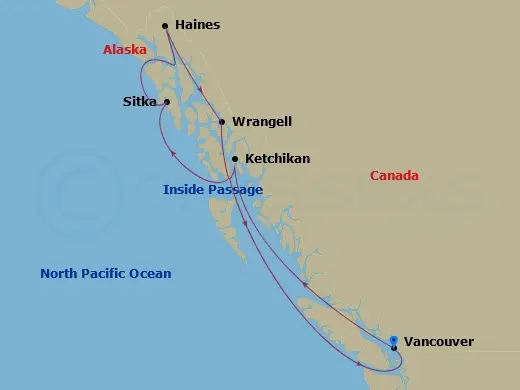 Itinerary schematic diagram