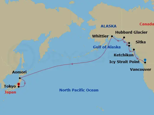 Itinerary schematic diagram