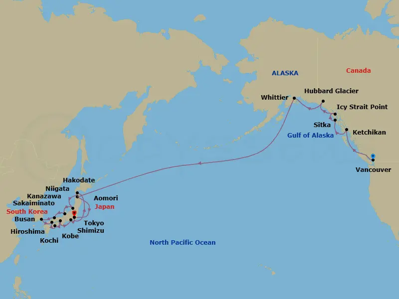 Itinerary schematic diagram