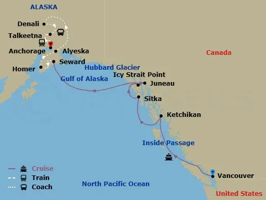Itinerary schematic diagram