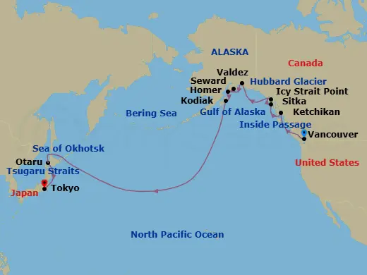 Itinerary schematic diagram