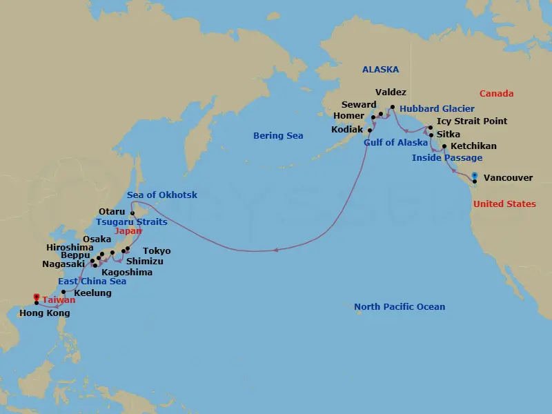 Itinerary schematic diagram