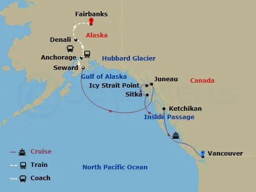 Itinerary schematic diagram