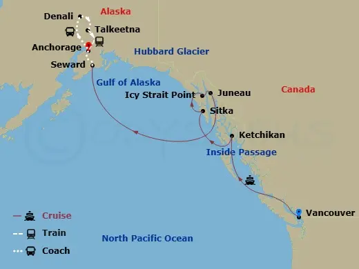 Itinerary schematic diagram