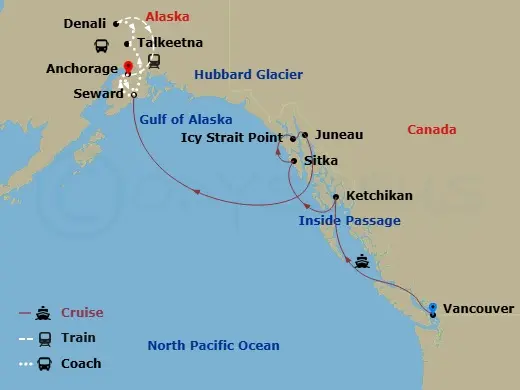 Itinerary schematic diagram