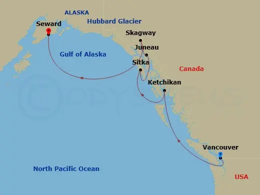 Itinerary schematic diagram