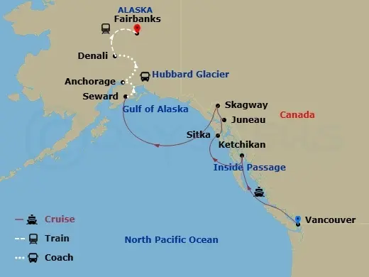 Itinerary schematic diagram