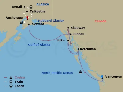 Itinerary schematic diagram
