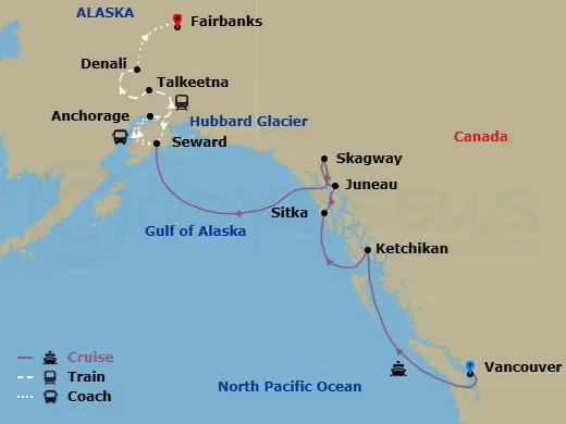 Itinerary schematic diagram