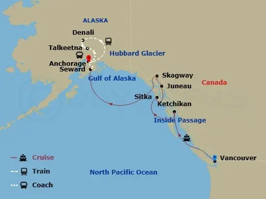 Itinerary schematic diagram