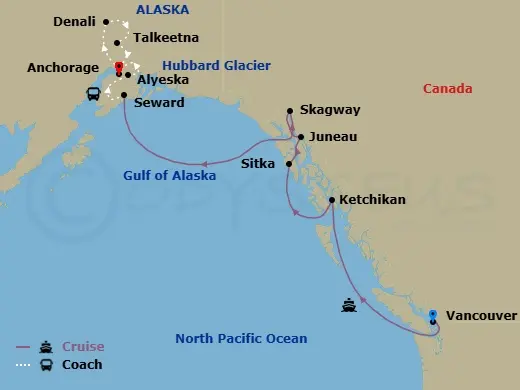Itinerary schematic diagram