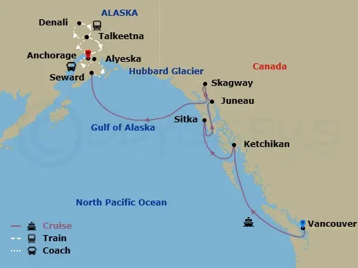 Itinerary schematic diagram