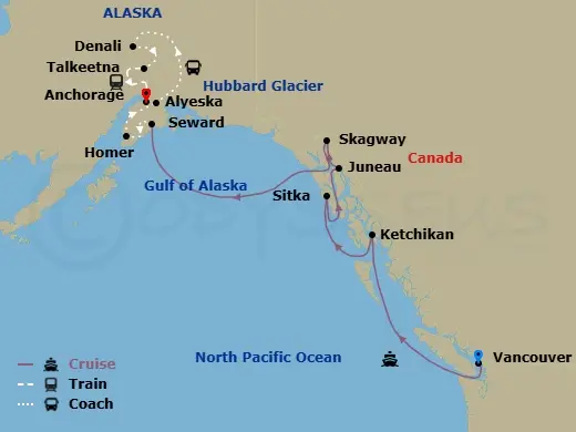 Itinerary schematic diagram