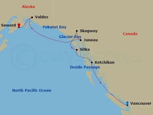 Itinerary schematic diagram