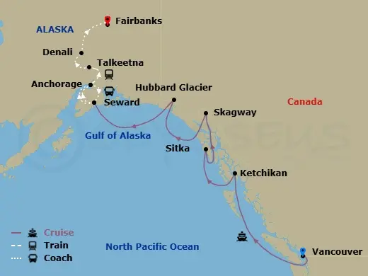 Itinerary schematic diagram
