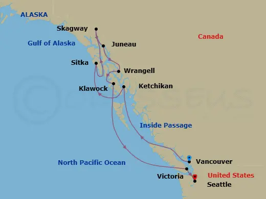 Itinerary schematic diagram