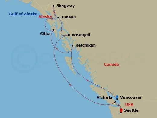 Itinerary schematic diagram
