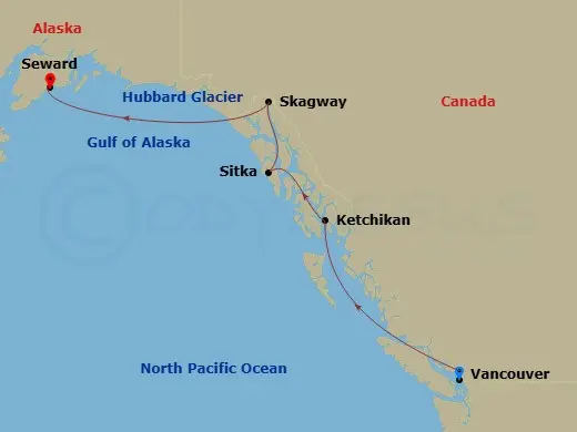 Itinerary schematic diagram