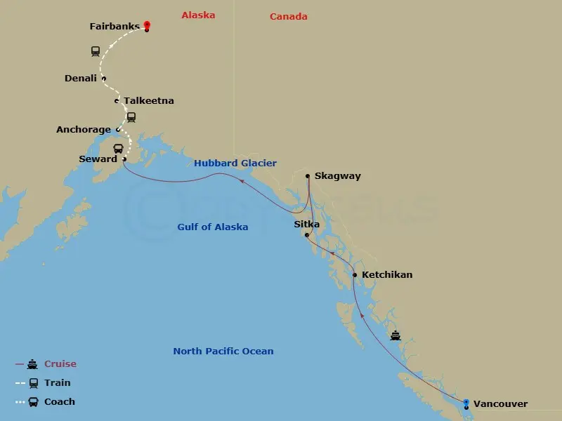 Itinerary schematic diagram