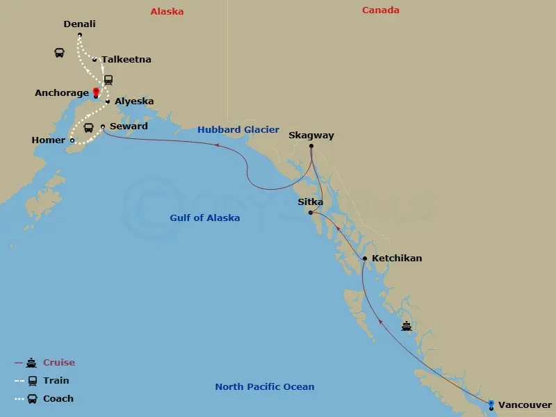 Itinerary schematic diagram