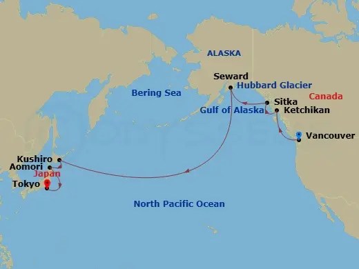 Itinerary schematic diagram