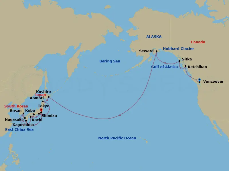 Itinerary schematic diagram
