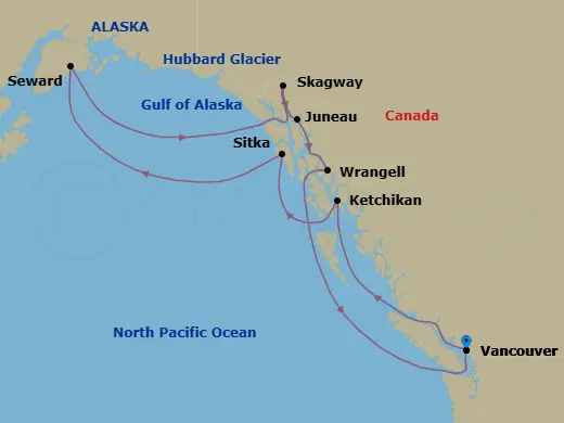 Itinerary schematic diagram