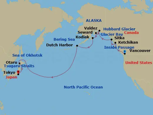 Itinerary schematic diagram