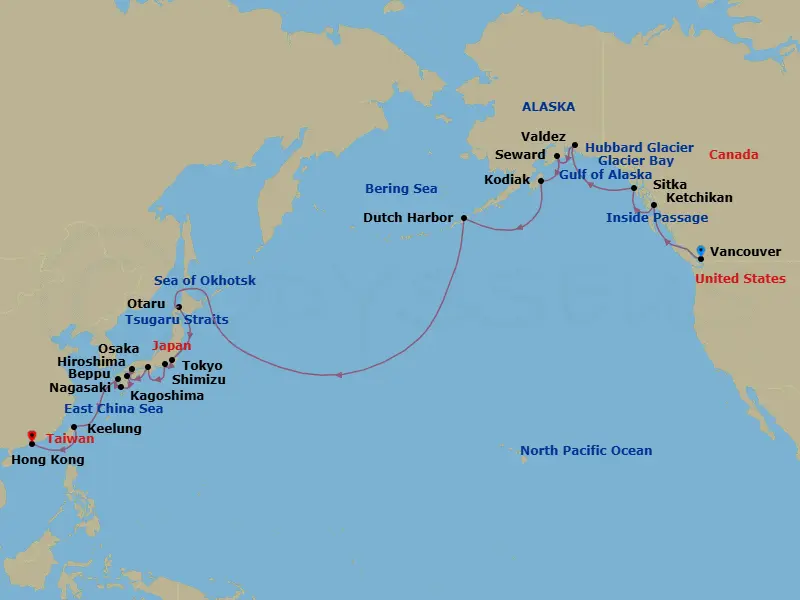 Itinerary schematic diagram