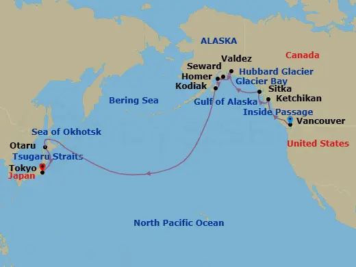 Itinerary schematic diagram