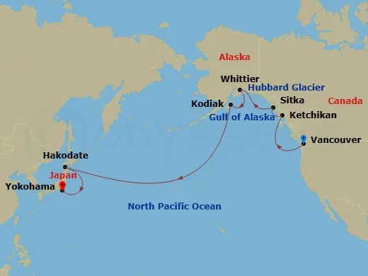 Itinerary schematic diagram
