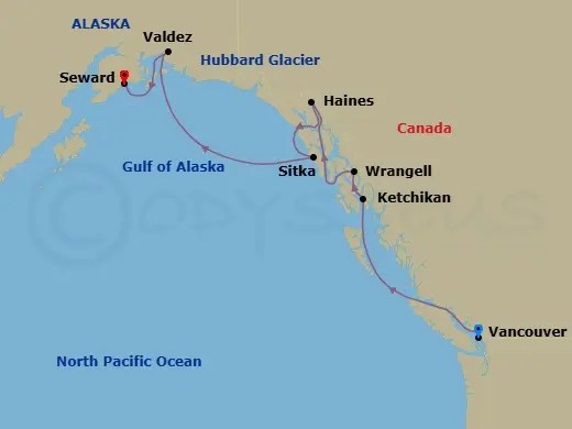 Itinerary schematic diagram