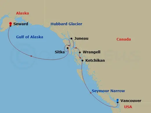 Itinerary schematic diagram