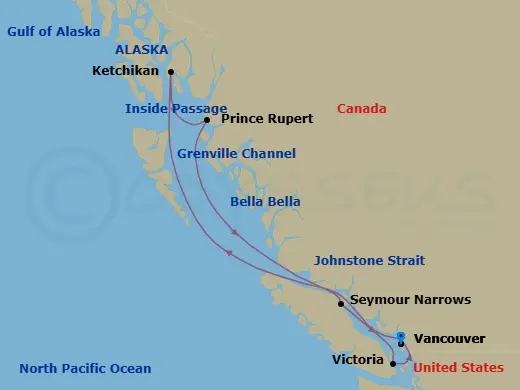 Itinerary schematic diagram