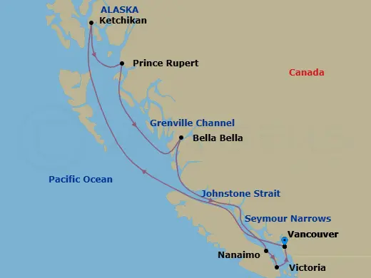Itinerary schematic diagram