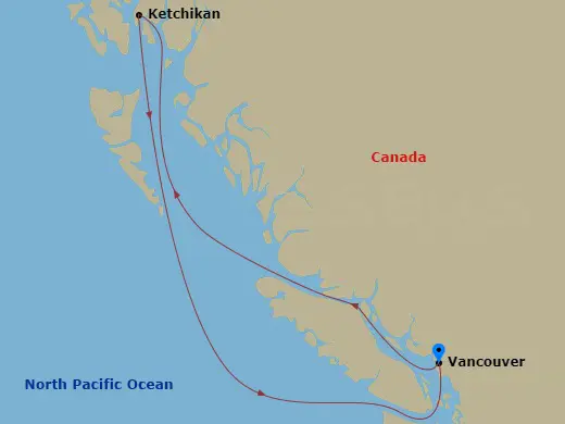 Itinerary schematic diagram