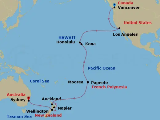 Itinerary schematic diagram
