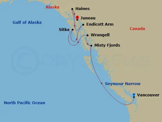 Itinerary schematic diagram