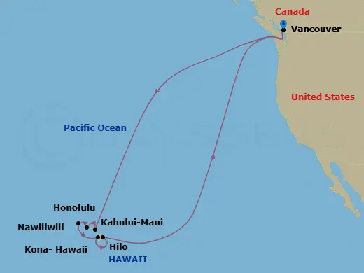 Itinerary schematic diagram