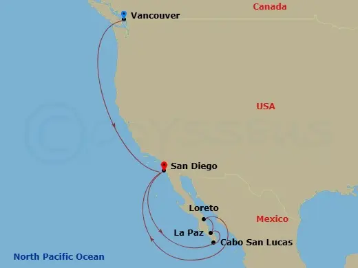 Itinerary schematic diagram