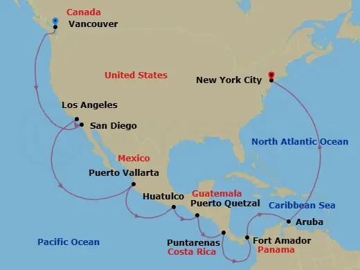 Itinerary schematic diagram