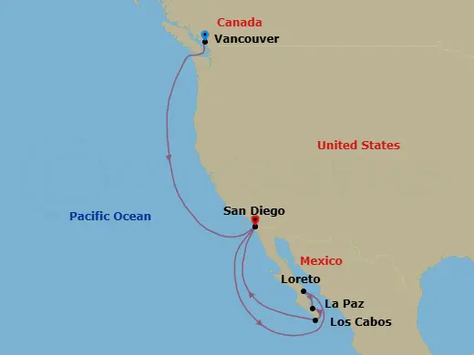 Itinerary schematic diagram